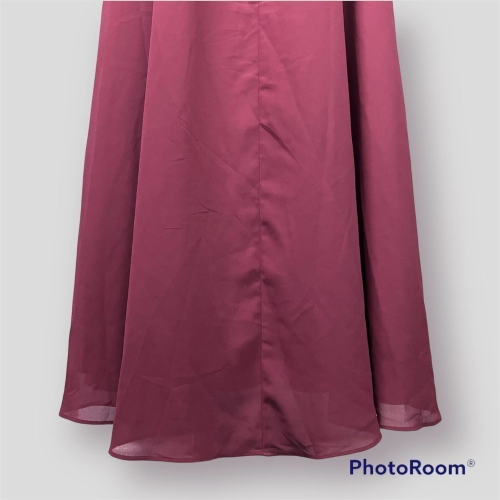 LULUS Dreamy Romance Burgundy Backless Spaghetti Strap Maxi Dress Women's Size L - Picture 11 of 16